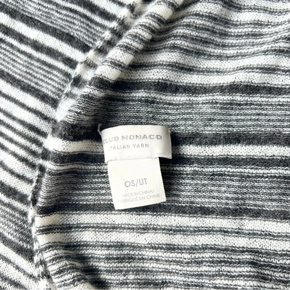 Club Monaco Alpaca Wool Blend Italian Yarn Soft Striped Infinity Scarf - Picture 5 of 9